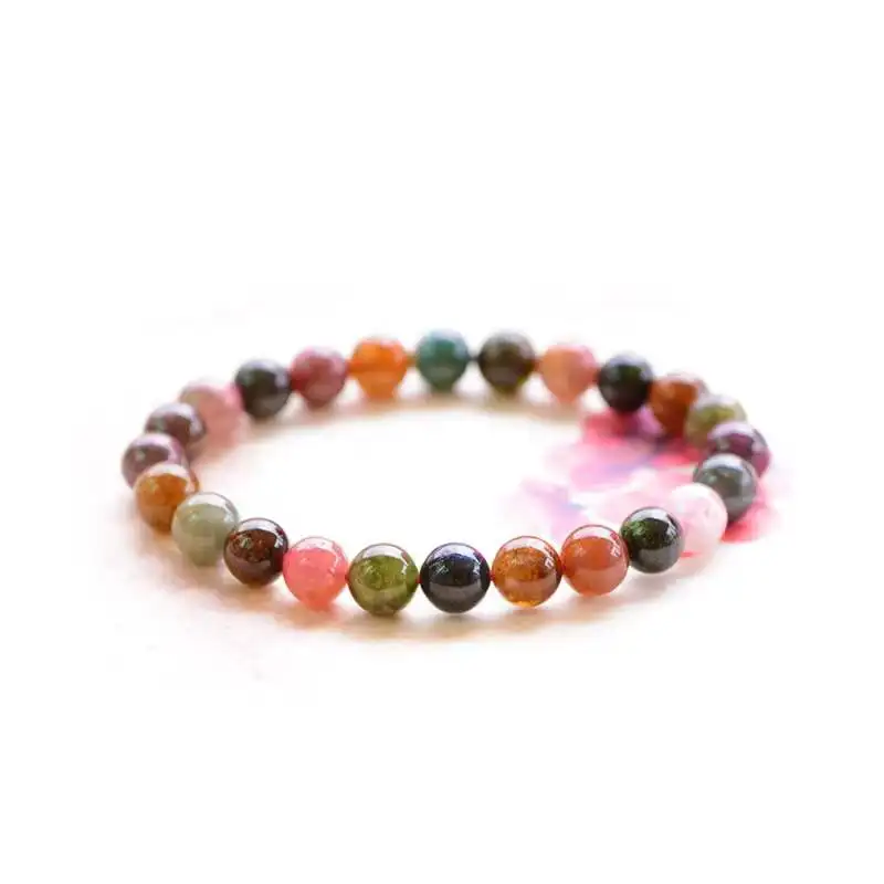 Natural Tourmaline Stone Bracelets For Women Men Beaded Bracelets   Bohemia Pulsera Stretch Elastic Rope Reiki Jewelry