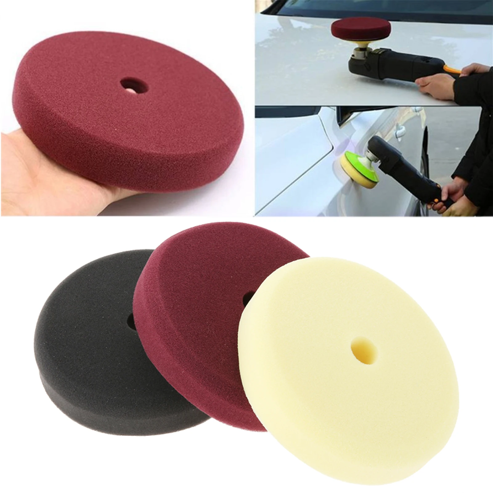 Mtsooning 1 Buah 6 Inci/150Mm Mobil Auto Buffing Polishing Pad Roda Spons Busa Waxing Disc untuk Alat Pemoles Mobil