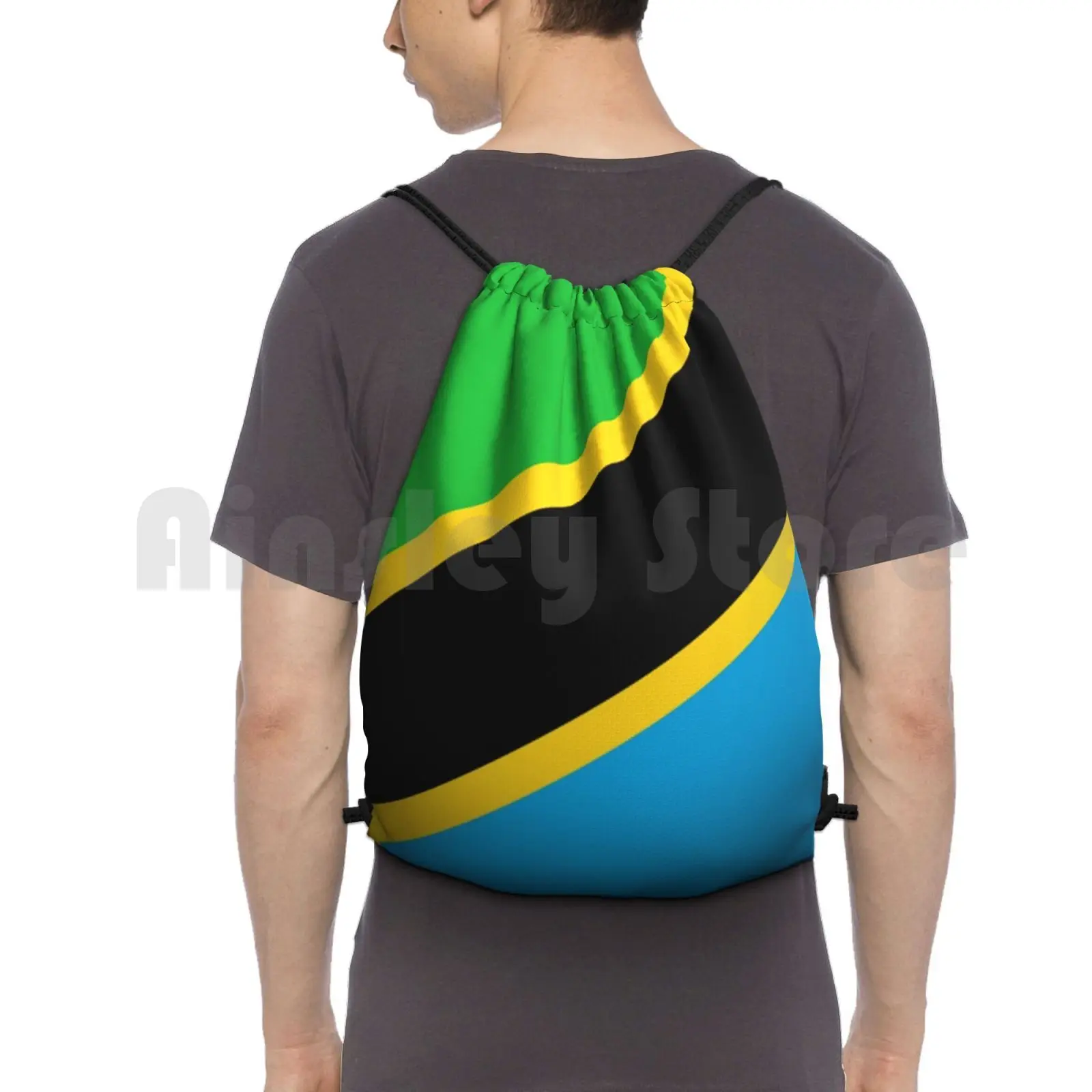 Tanzania. Flag Of Tanzania. Tanzanian Flag. African Flags , Africa. Backpack Drawstring Bags Gym Bag Waterproof Tanzania