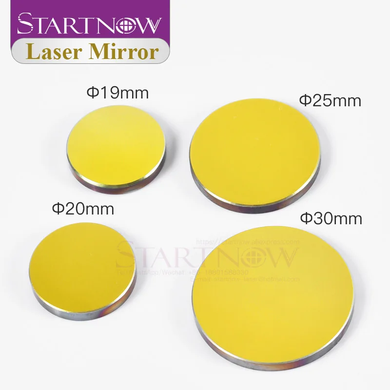 Startnow 3pcs/lot Si CO2 Laser Mirrors D19mm 20 25 27 30 38.1 Silicon Laser Reflective Lens For 80W Cutting Machine Accessories