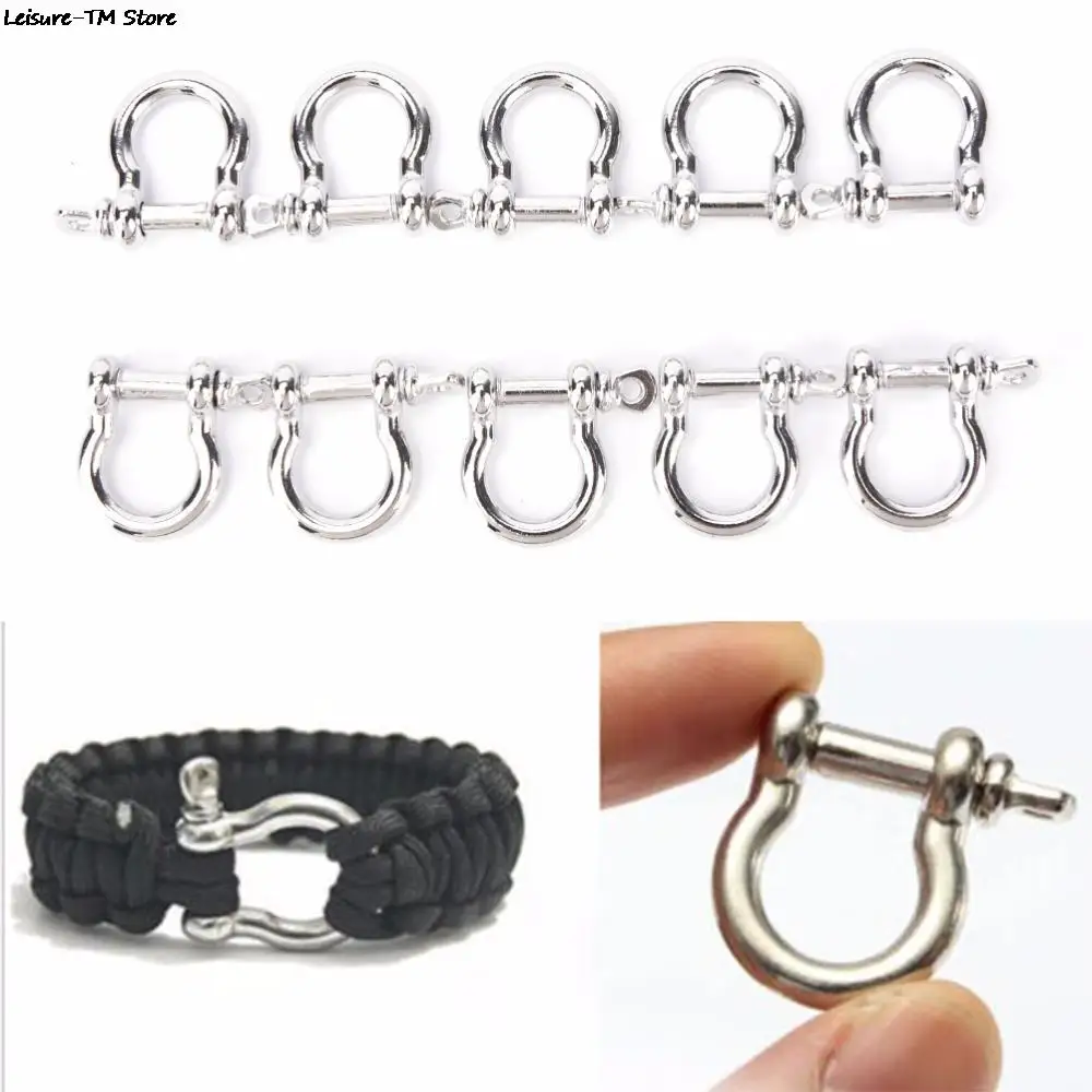 10Pcs/lot Stainless Steel O-Shaped Shackle Buckle Anchor Shackle Screw Pin for Paracord Outdoor Camping Survival Rope Bracelets