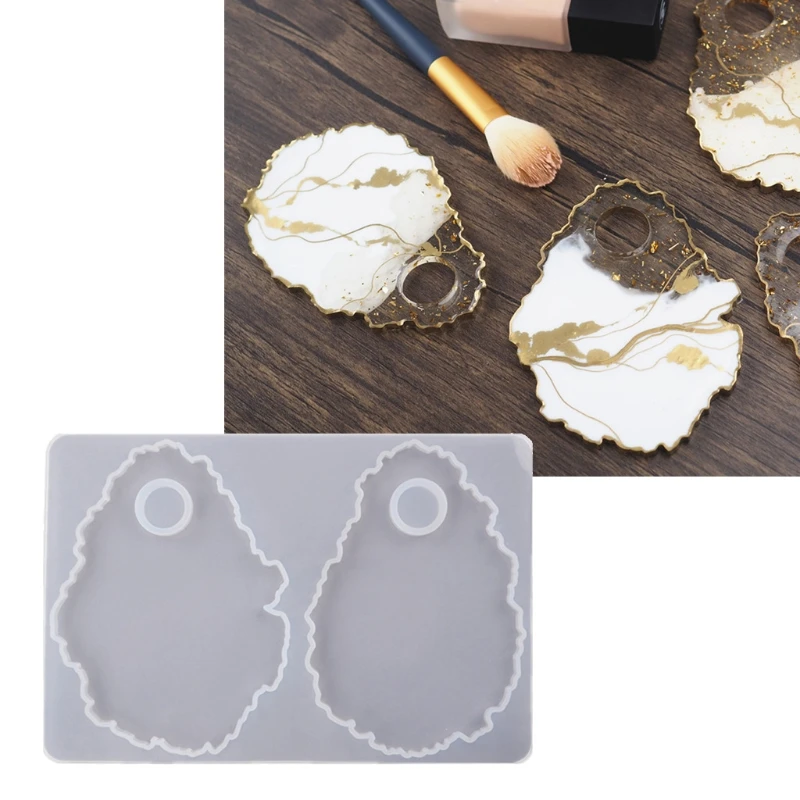 Cosmetic Makeup Spatula Tool Resin Casting Molds Irregular Round Moulds