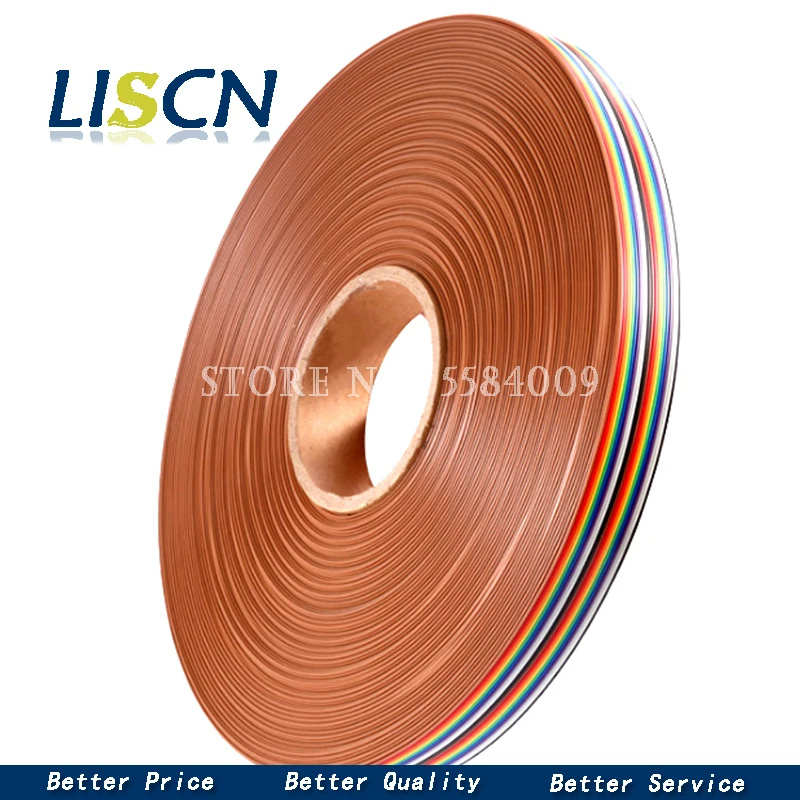 5meters/lot Ribbon Cable 10WAY Flat Color Rainbow Ribbon Cable Wire Rainbow Cable 10P Ribbon Cable 28AWG