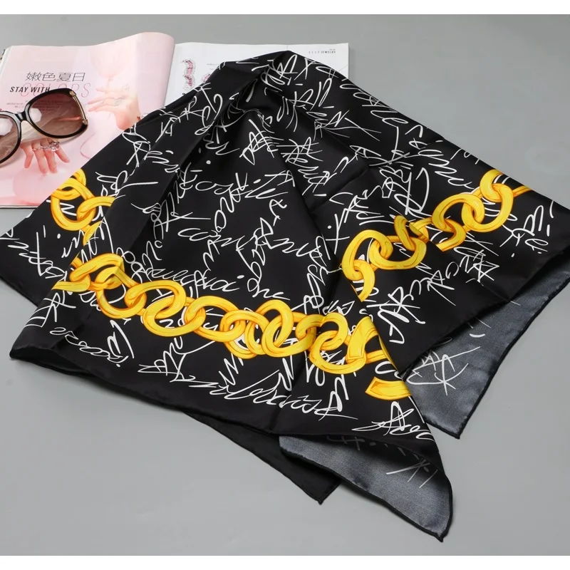 

Fashion Print 100% Silk Scarf Wraps Foulard Women Square Silk Shawl Scarves