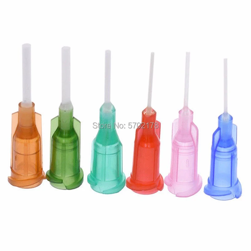 120pcs Mixed Syringe Needle Tips DIY Plastic Blunt Dispensing Syringe Flexible Tip 14-25Ga For Glue Dispenser