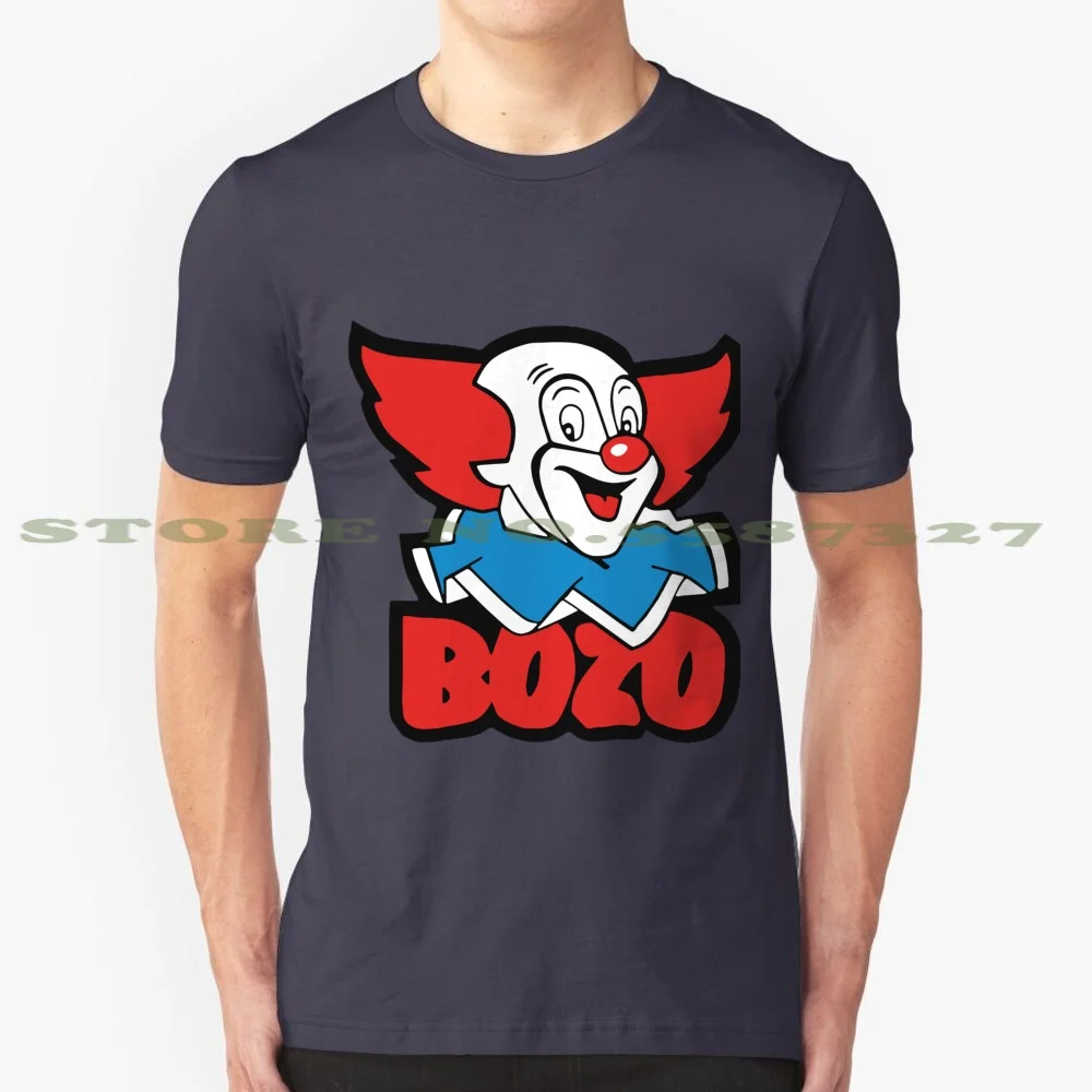 Bozo Clown 100% Cotton T-Shirt Best Selling Popular Funny Bozo The Clown Humor Clowns No Bozos Bozo Mask Clown Makeup Red Nose