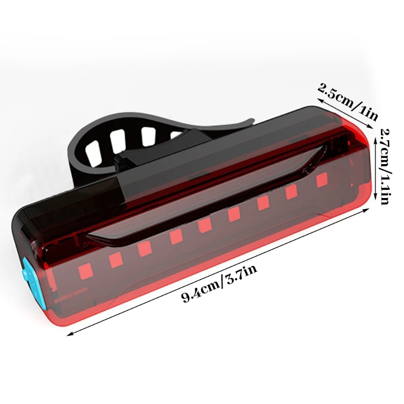 Rechargeable Bicycle Tail Light, Bicycle Helmet Safety LED Light, with 5 Modes, USB, Mountain Road Bike Tail Light