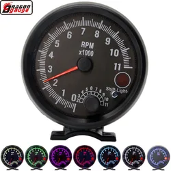 95mm Racing Car Tachometer Gauge Colorful lighting 1-8 Cylinder Lgnition Coil Hall Pulse Engin 11000 RPM Warning Meter