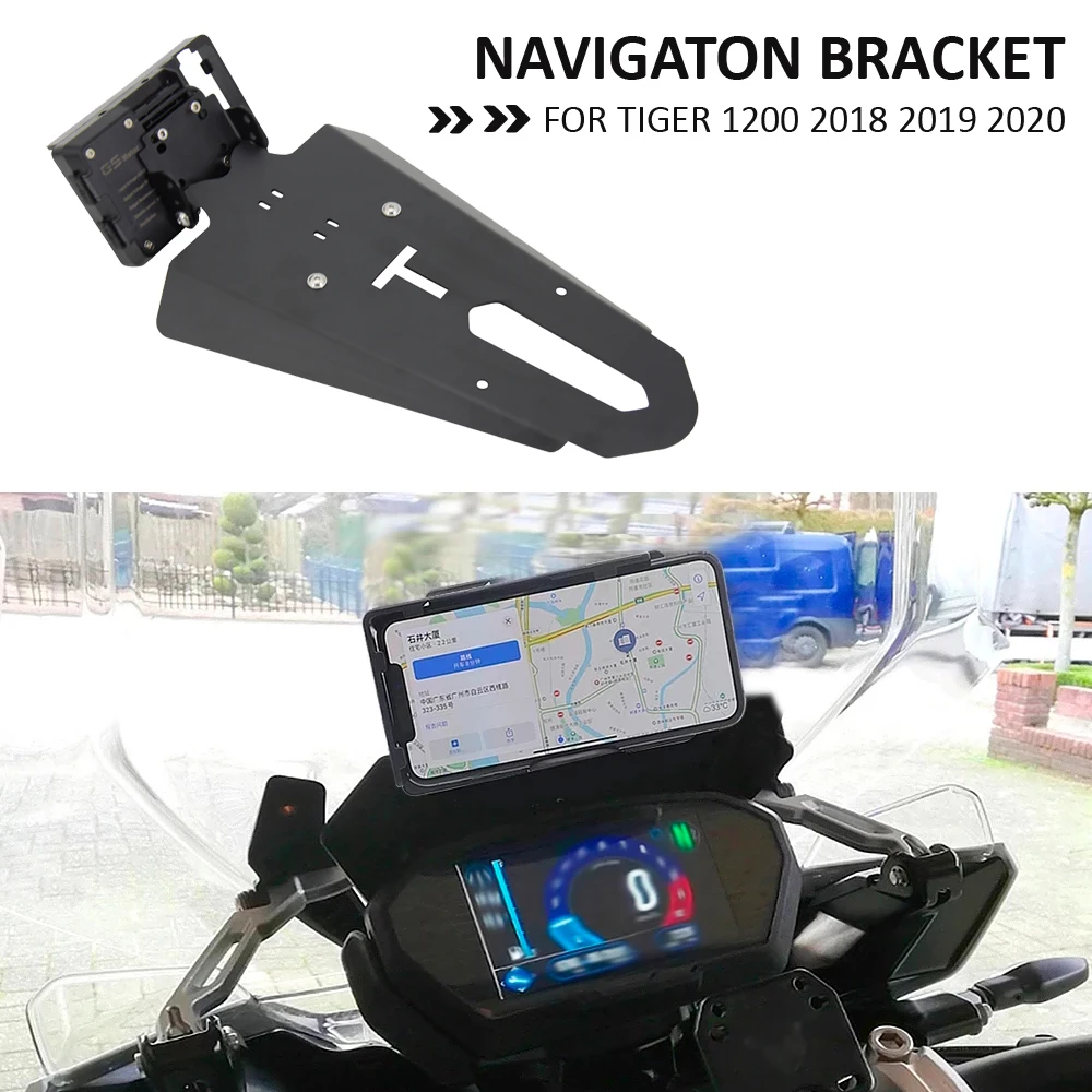 NEW Motorcycle Fit For Tiger 1200 Front Phone Stand Holder Smartphone Phone GPS Navigaton Plate Bracket 2018 2019 2020