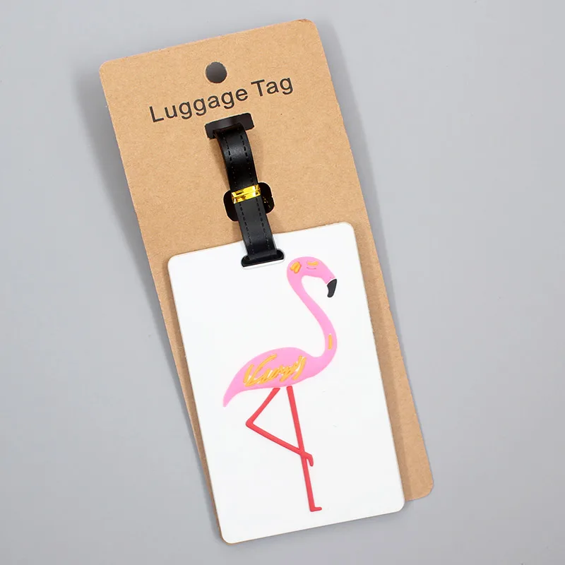 Travel Accessories Cute flamingos Animals Luggage Tag Silica Gel Suitcase ID Addres Holder Baggage Boarding Tag Portable Label