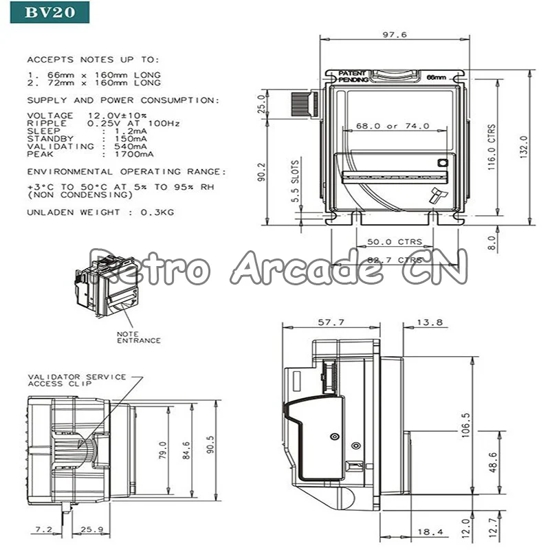 Bill Acceptor Selector Validator Cash money ITL bill Note bv20 for malaysia Mexico Chile USA bill acceptor for vending machine