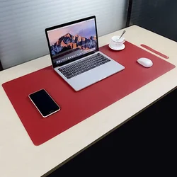 100mm×50mm Double-Sided Leather Mouse Pad Portable Desktop Mat Water-Proof Non-Slip Desk Set Office Decoration Customizable Size