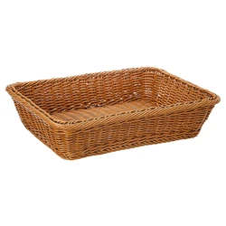 Handwoven Rattan Storage Basket Rectangular Wicker Tray Picnic Basket Bread Food Fruit Cake Plate Sundries Box Kitchen Organizer