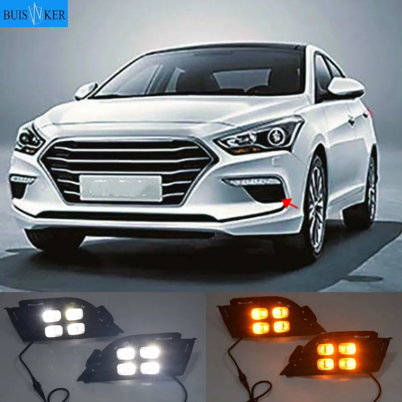 

1Pair For Hyundai MISTRA 2017 2018 2019 LED Daytime Running Light Turning Signal Lamp DRL Day Light Front Bumper Fog Light