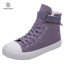 Breathable Ankle Boot Women Canvas Shoes Female Sneakers Casual Elasticity Wedge Platform Shoes zapatillas Mujer Soft Sole