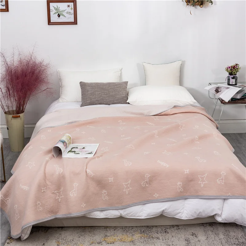 

Summer Air-conditioning Quilt Soft Breathable Washed Cotton Towel Blankets for Beds Sofa Bed Cover Plaid Bedspread Sheet