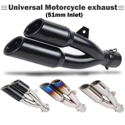 For Laser Marking Stainless Steel Motorcycle Exhaust Muffler With Moveable DB Killer For CB400 CBR190 600 FZ400 Z250 BN600