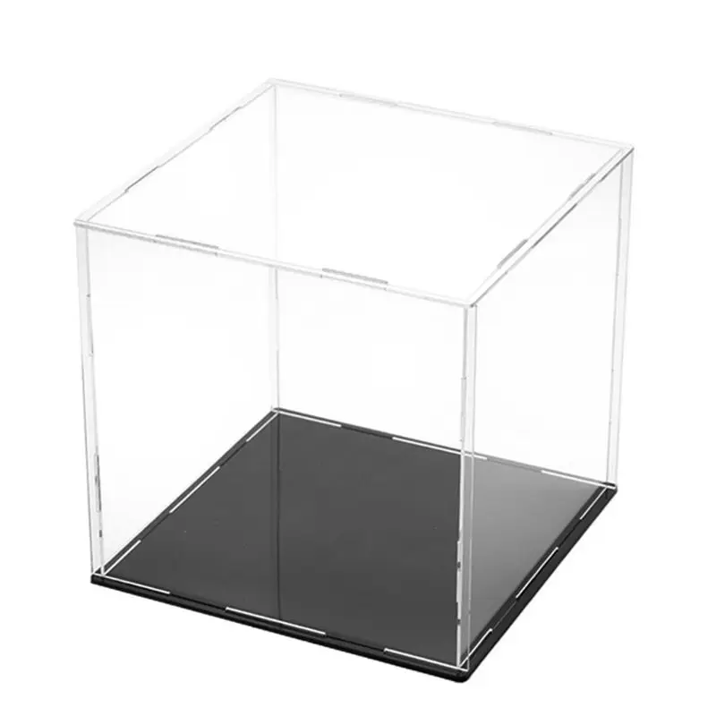 

2024 New Black Base Clear Acrylic Showcase Dustproof Model Toy Display Case Action Figures Collectibles Show Box