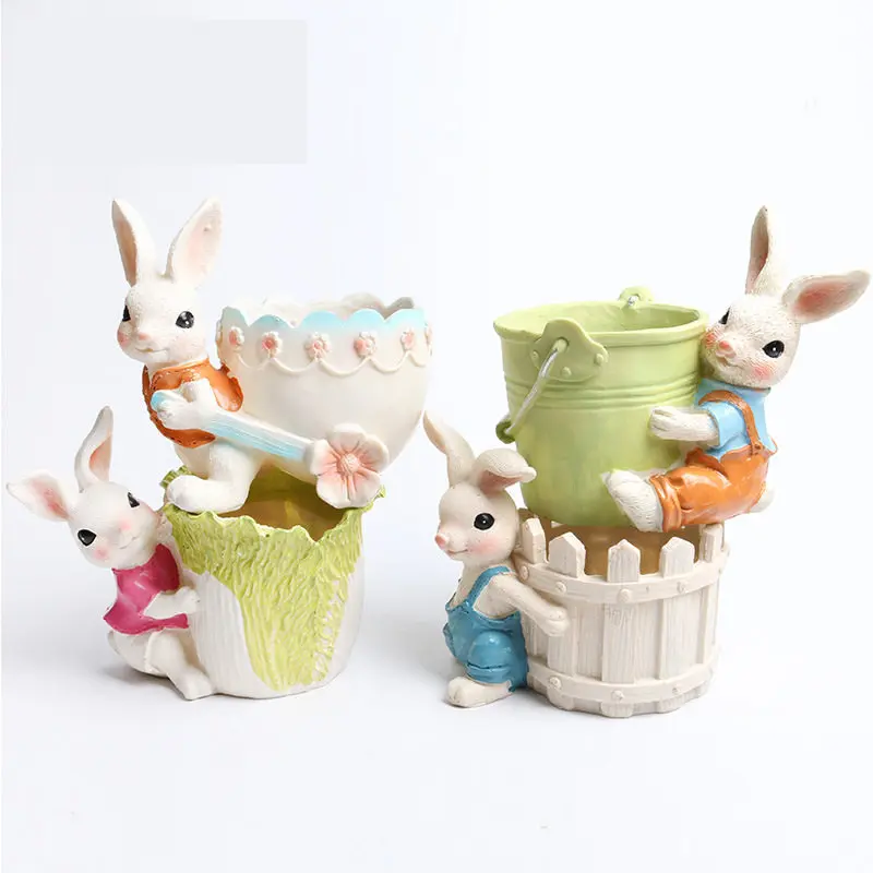 Succulent Flower Pot Multifunction Storage Crafts Garden Flower Pot Cute Rabbit Shape Flower Pot Flower Home Dec Ornaments