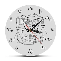 Science Art Physics Elements and Symbols Wall Clock Math Equations Wall Decor Silent Wall Clock Laboratory Sign Physicist Gift
