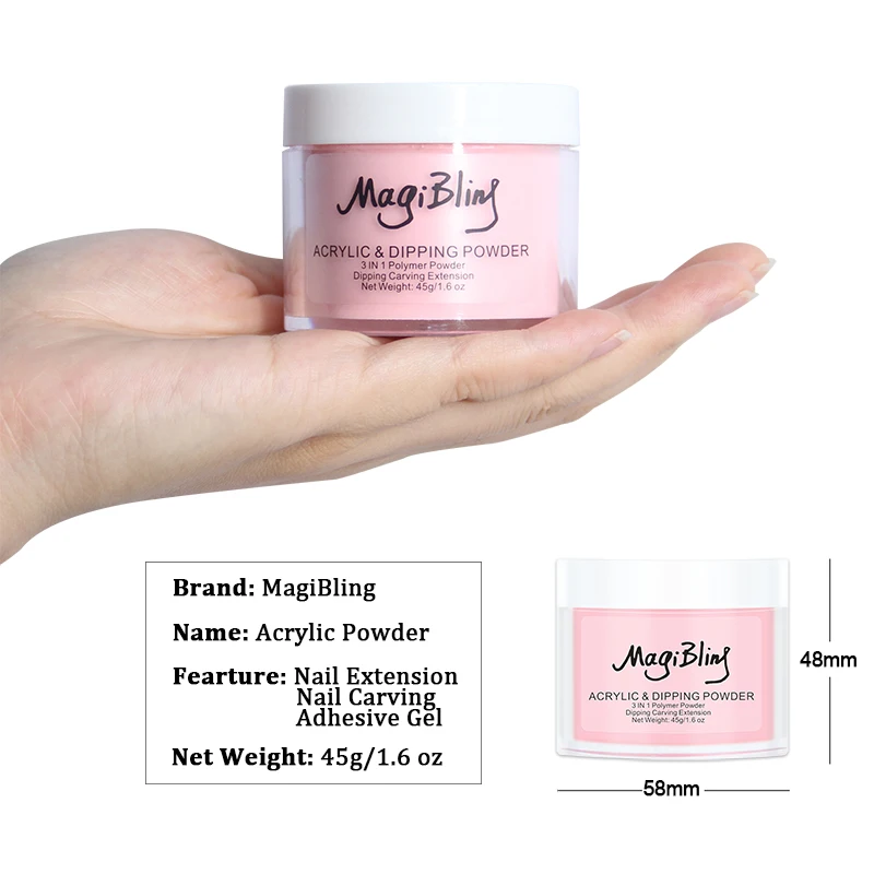 45g Großes Acrylpulver Rot Braun Farbe Nagelverlängerung Spitze Gravur 3D Muster Staubpulver Maniküre Professionelles Nagelzubehör – Detail 5