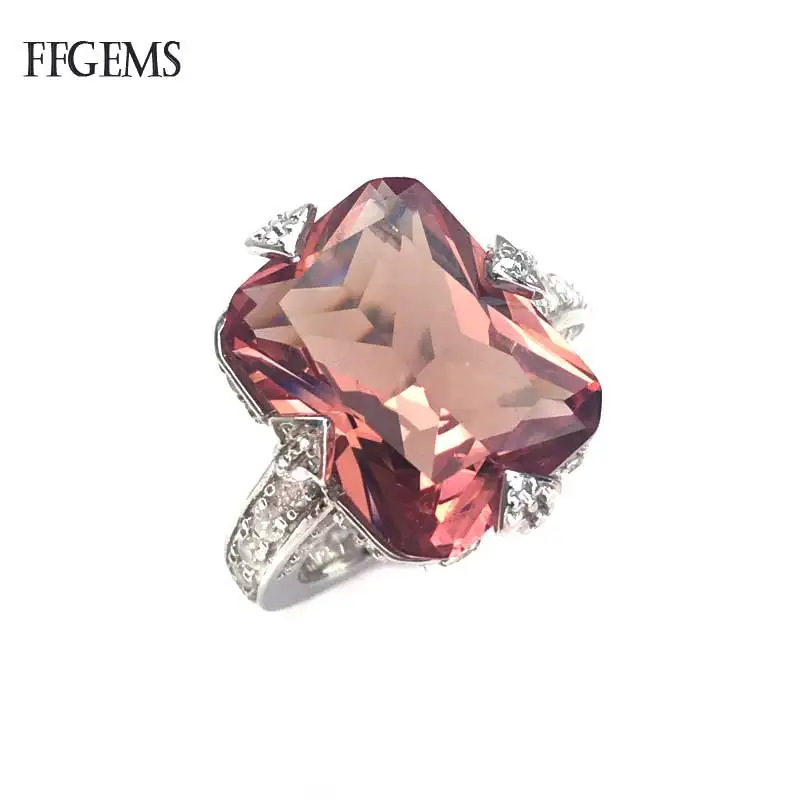 Ffgemstone anelli in pietra preziosa con grande pietra di Zultanite per donna in argento Sterling massiccio 925 creato Diaspore cambia colore