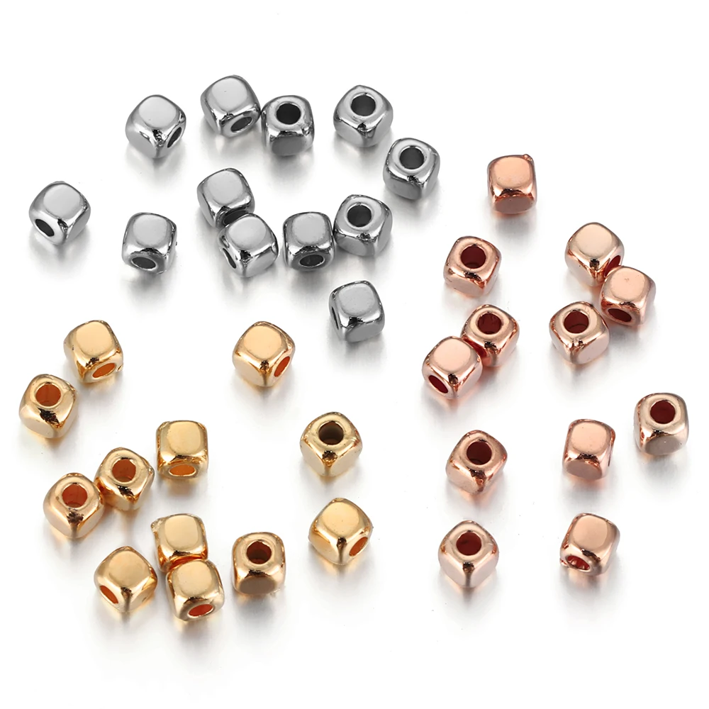 200pcs/lot 3mm 4mm Mini CCB Square Seed Spacer Beads for Jewelry Making DIY Needlework Handmade Bracelets Accessories Supplies