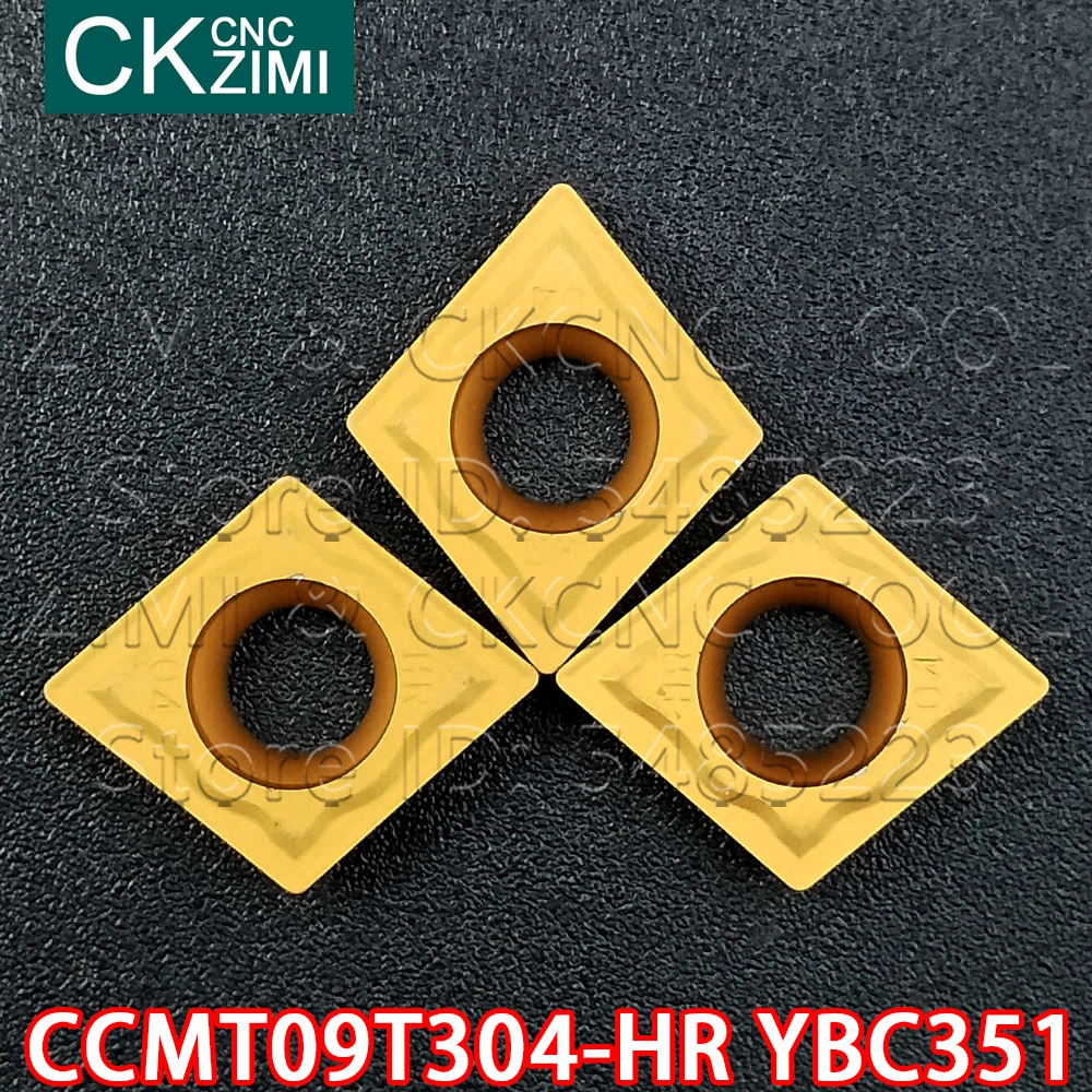 CCMT09T304-HR 카바이드 인서트 커터 선반 목재 선반 공구 YBC351 CCMT32.15-HR YBC351 CCMT CNC 밀링 인서트 공구