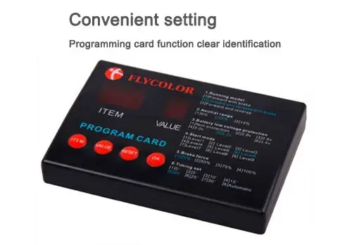 Black Plastic FlyColor ESC Programming Box Card For FlyColor 30A 50A 70A 90A 120A Brushless Boat ESC Speed Controller ESC