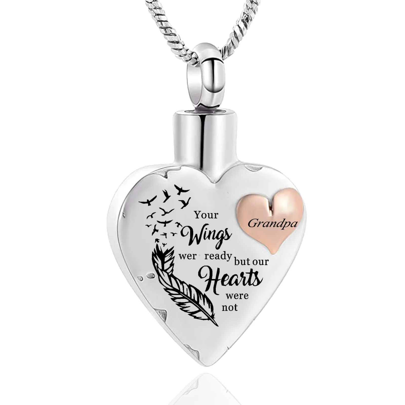 Heart Urn Necklace for Ashes for Dad Mom Grandpa Grandma Son Ashes Holder Keepsake Memorial Jewelry