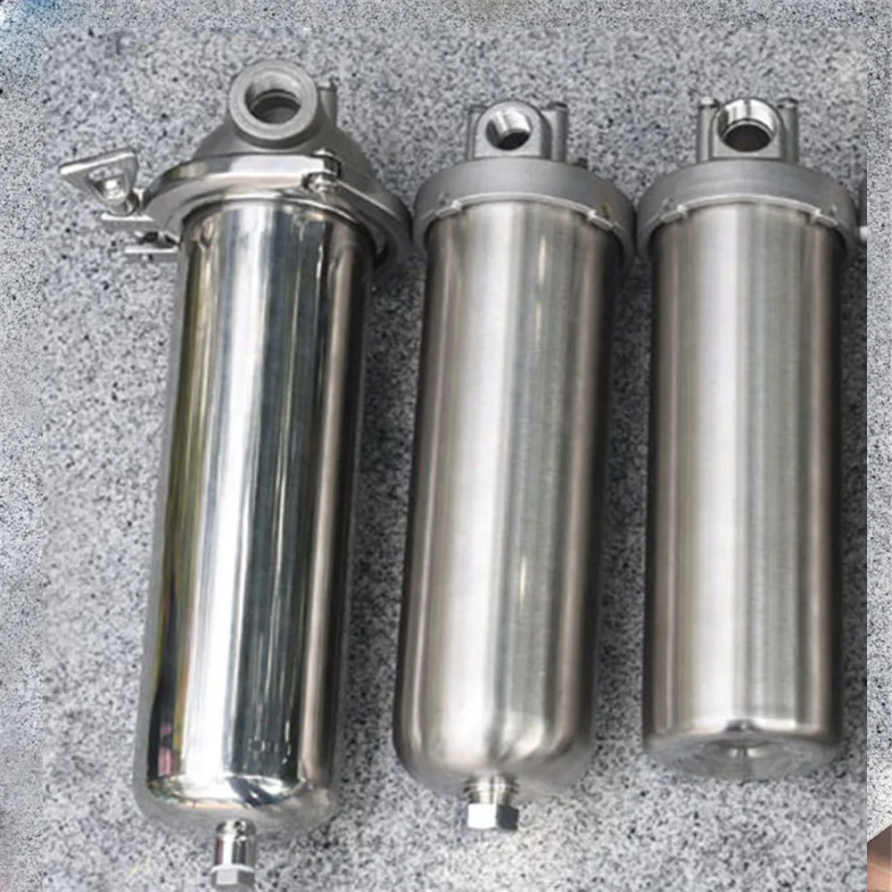 

Thread/Clamp DN25 Front Filter SS304 Stainless Steel Water Tap Pipe Central Water Purifier Pre-filter with Drain Outlet