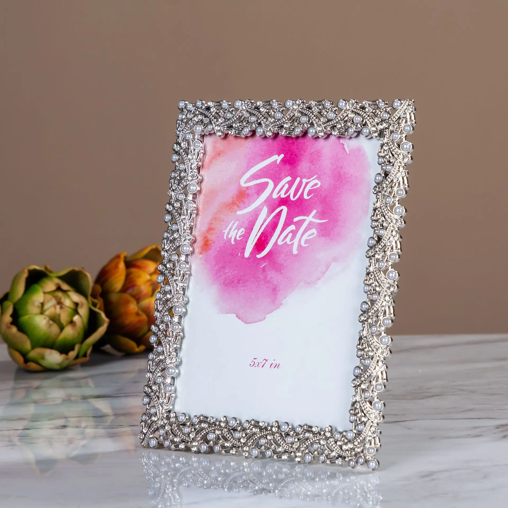 6/7/10 Inch Modern Creative Photo Frame With Diamond Living Room Ornaments