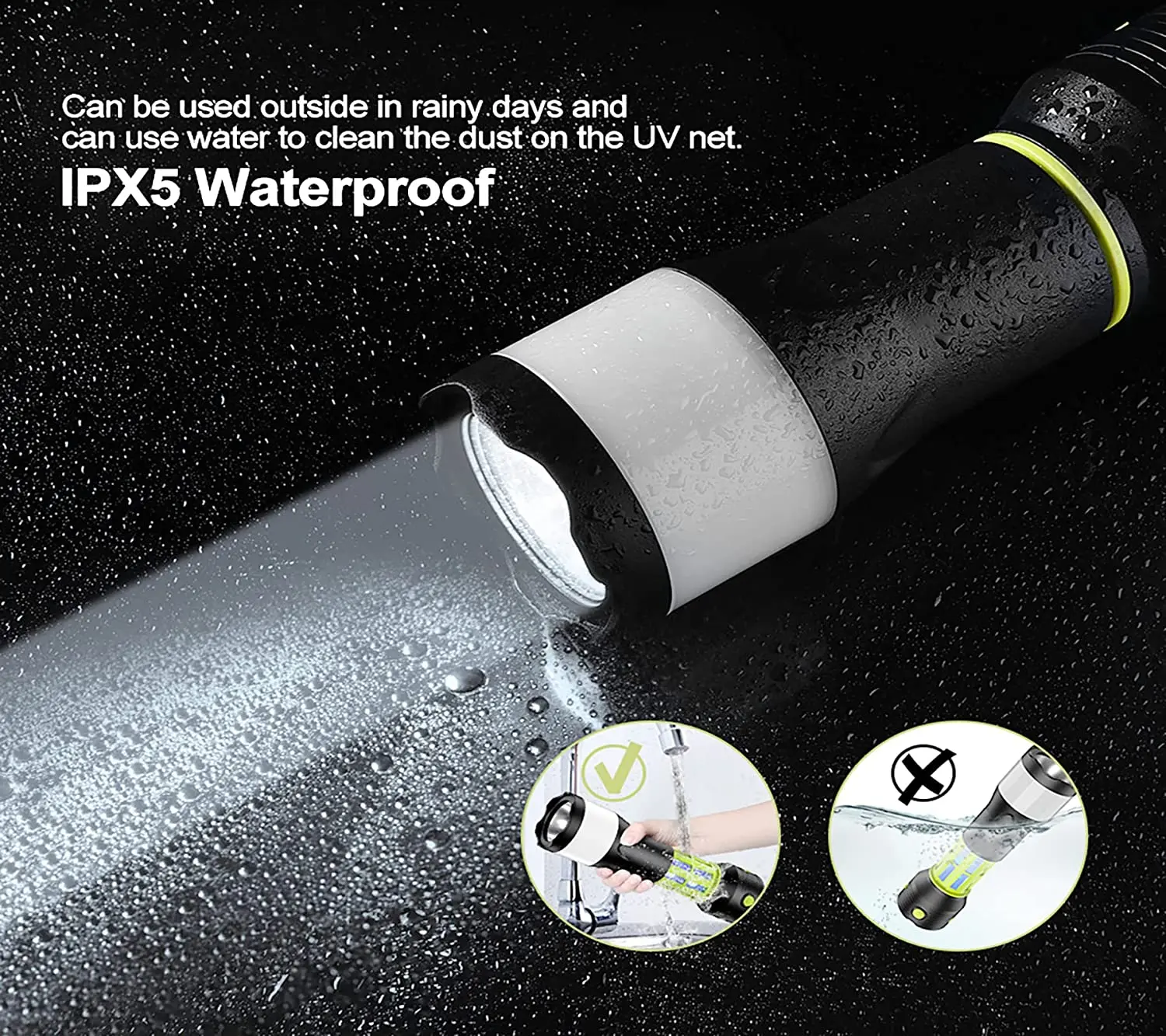 LED Camping Lantern Rechargeable, 4 in 1 Flashlight Lantern with Lights & Lanterns, Alarm Light, 4800mAh Power Bank, Waterproof