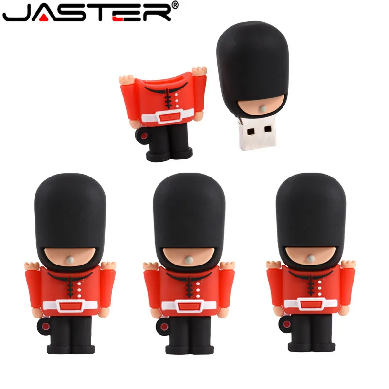 JASTER New Hot USB Flash Drive Pendrive Handsome British Guard Cartoon Pen Drive 16G 32G 64GB Usb 2.0 Memory Stick USB stick