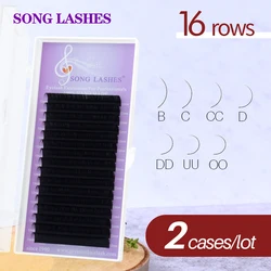 SONG LASHES Eyelash Extensions for Salon and Professional Nature and Soft Thin Tip Pure Black Easy Pick up