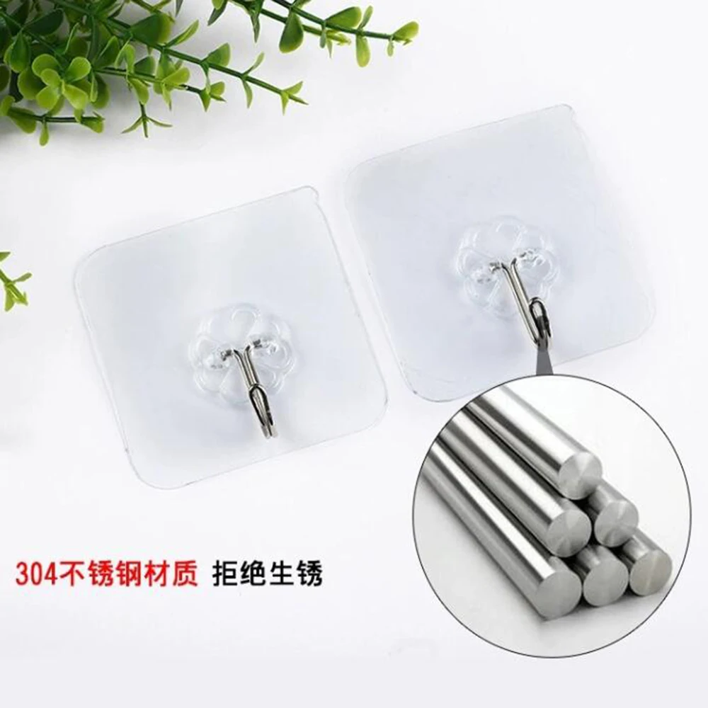 Picture 4: Seamless Transparent Nano Glue Strong Transparent Suction Cup Hook kitchen Bathroom Hanger Hook Free Punch Seamless Hook