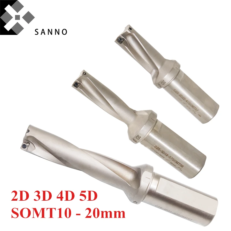 

SOMT10, 10.5, 11.5, 12.5 - 20mm Fast drilling tool 2D / 3D/ 4D / 5D indexable U drill bit cnc machine flush drill quick drill