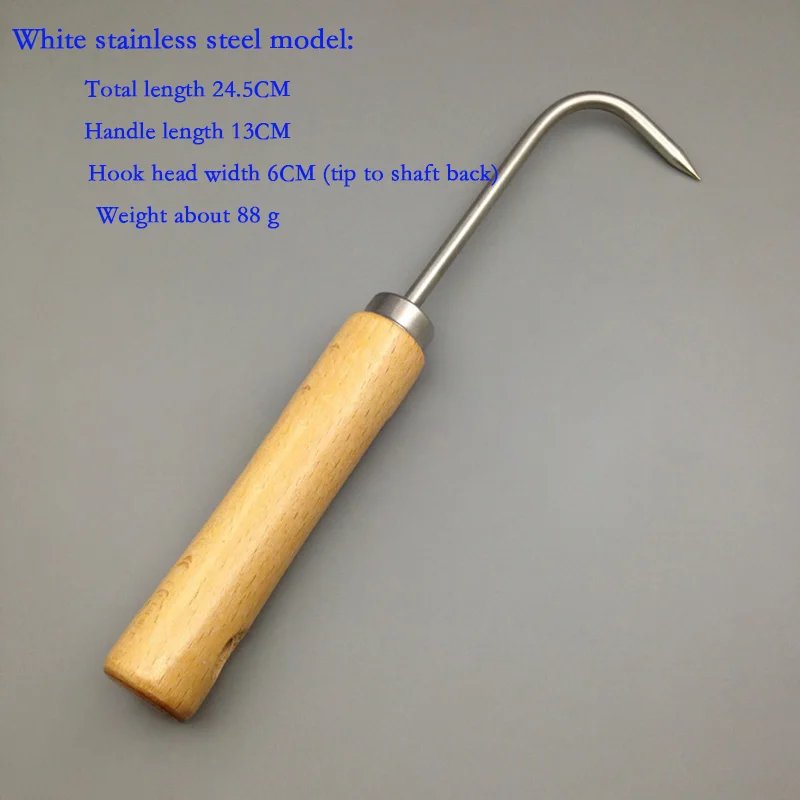 Gancho de raíz de una sola garra con mango de madera, Extractor de raíces, gancho de deshierbe para bonsái, gancho de deshierbe, herramienta de aflojamiento de jardinería