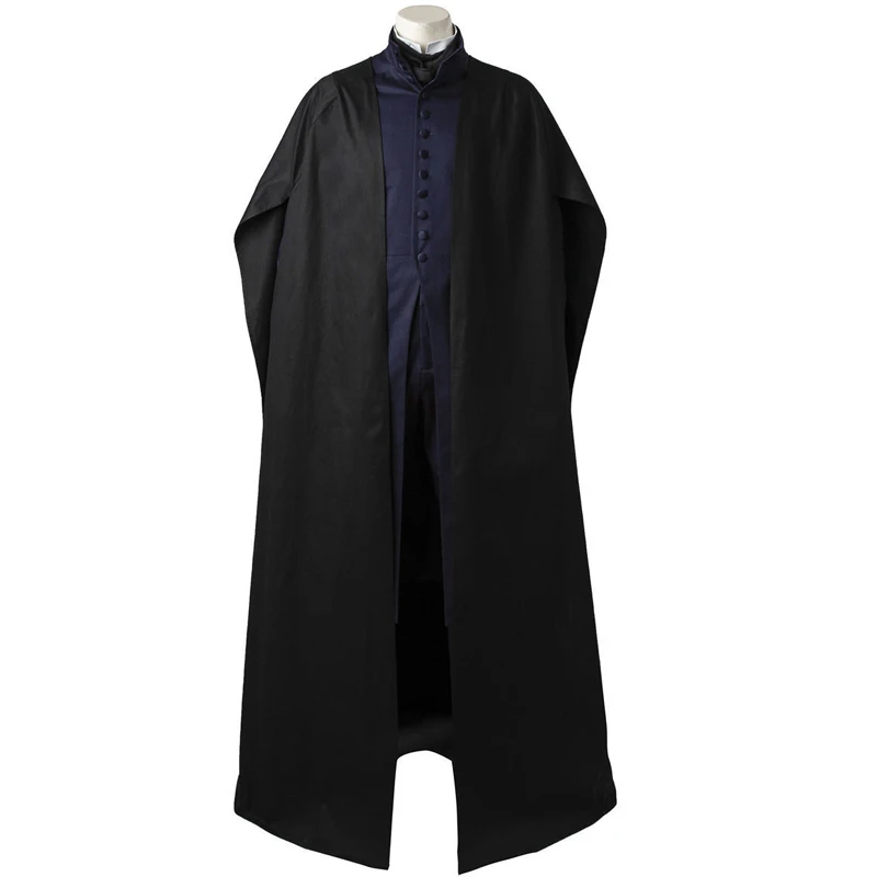 Custom Made New Arrival komplet profesor Severus Snape przebranie na karnawał Halloween karnawał czarne szaty mundury płaszcz