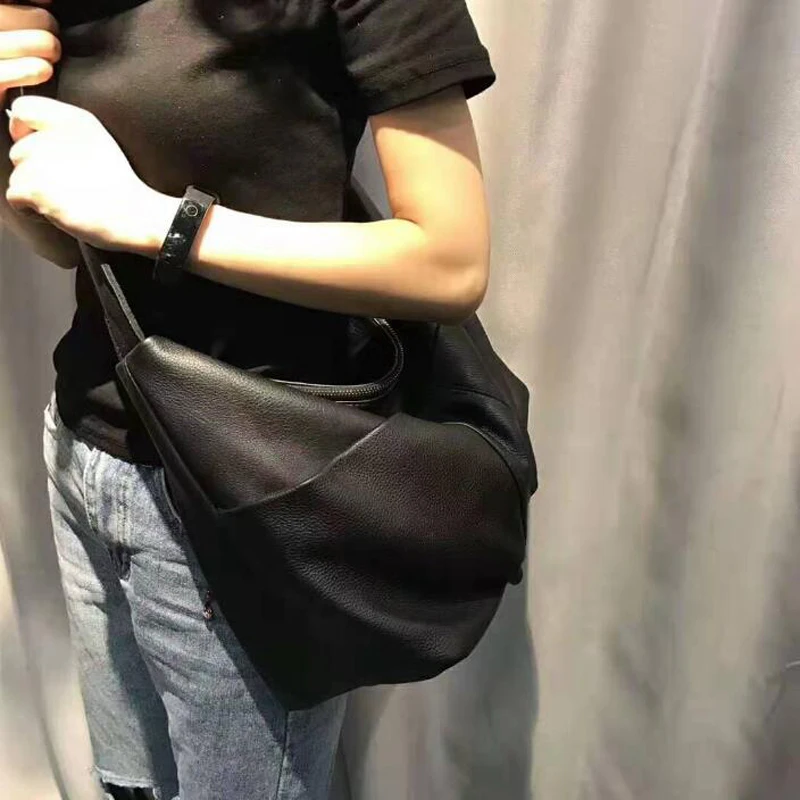 Echt leder Sack Schulter Damen Taschen zwei Out Taschen Designer Schulter Umhängetaschen für Frauen Universität Handtaschen – Detail 22