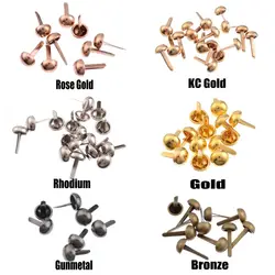 200PCs Rivets Spike Studs Spots Cone Round Scrapbooking Brads Punk Bag Clothes 8/10/12/15mm