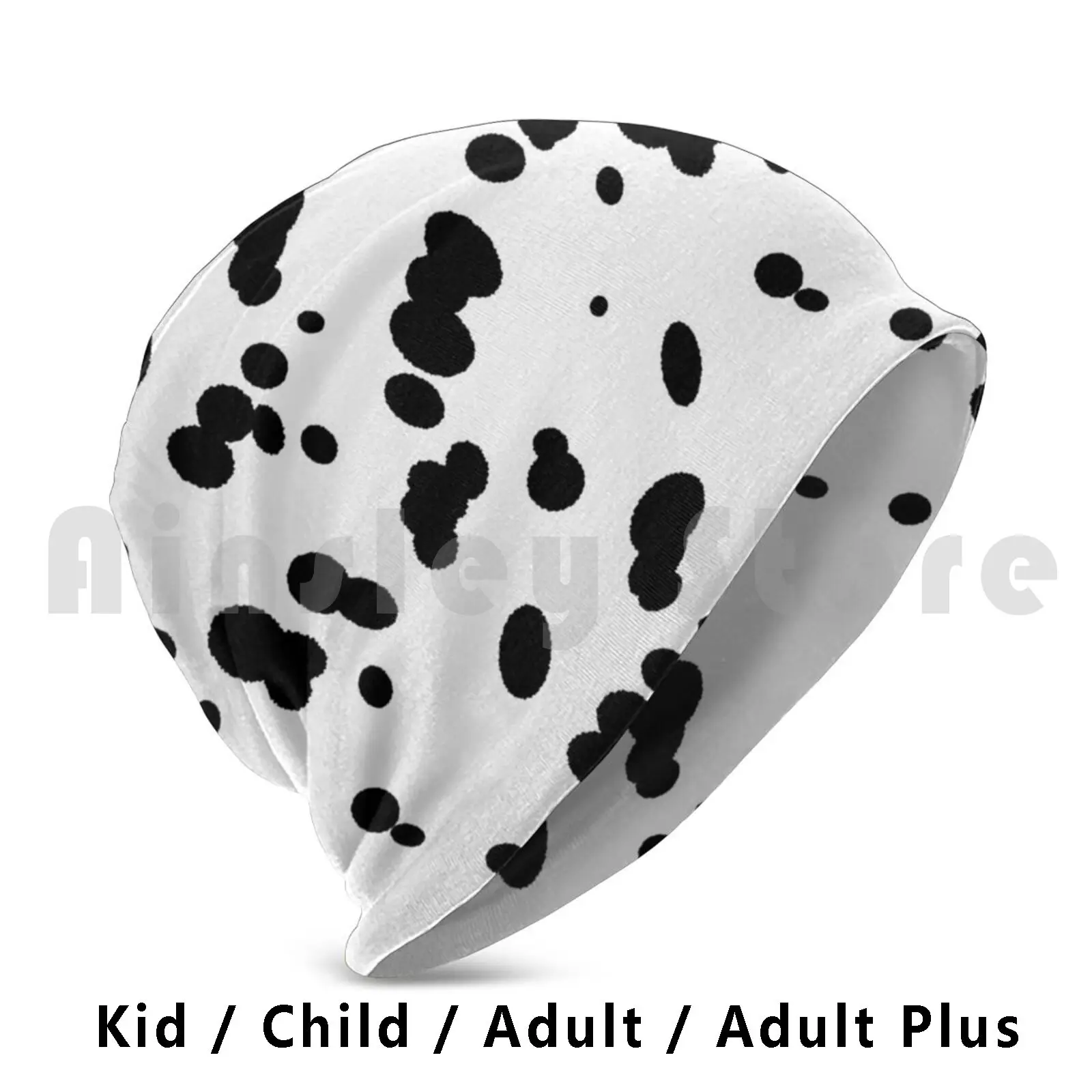 Dalmatian Spots Dog Fur Pattern Beanies Knit Hat Hip Hop Dalmatian Dog Black Spots Dog Walking Dog Walker Spotted