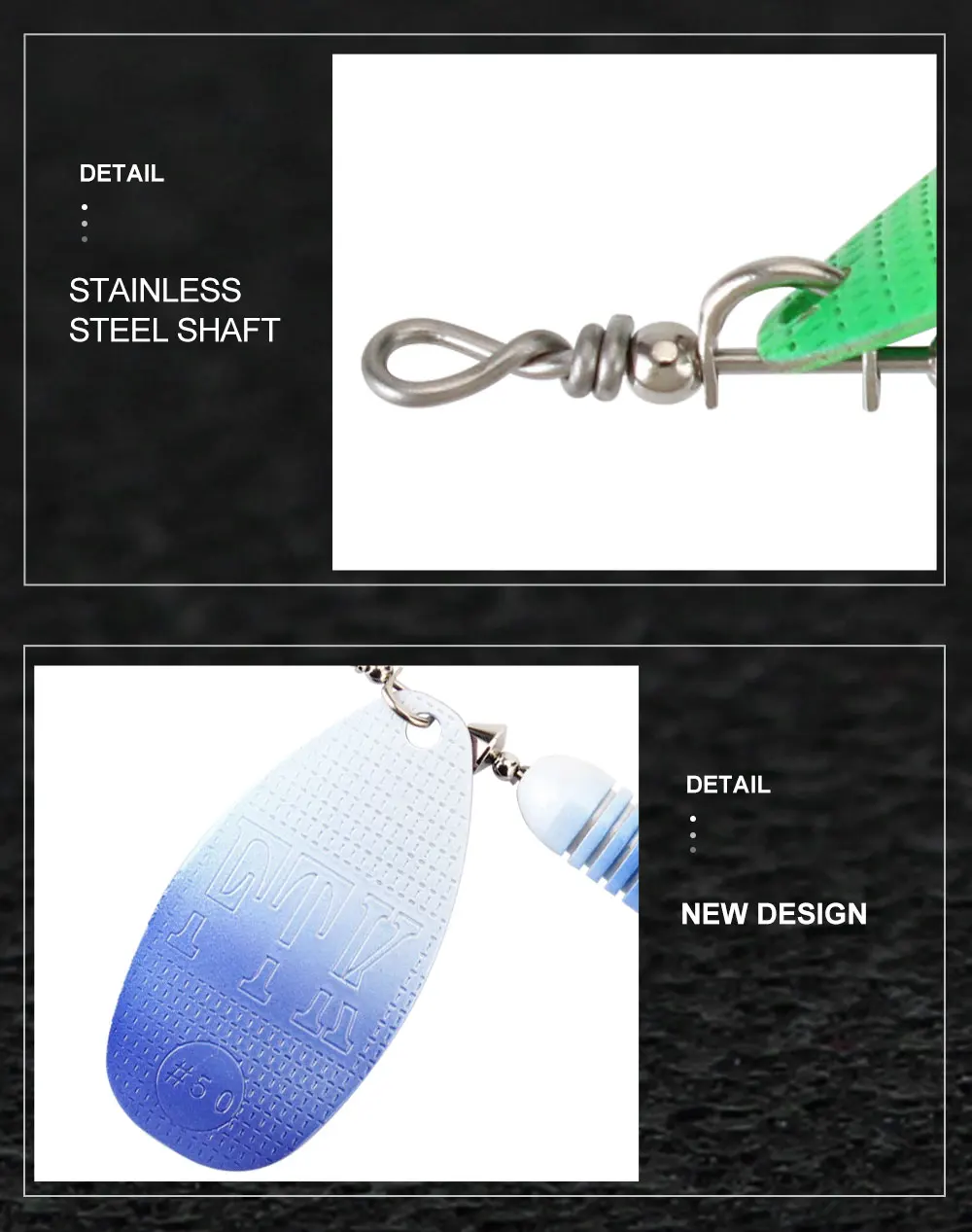 FTK Neuer Metall-Angelköder Spinnerbait 5,8g 6,3g 10,2g 16,9g 18,8g Hochwertige Hartköder mit Dreifachhaken Angelzubehör für Hecht – Detail 7