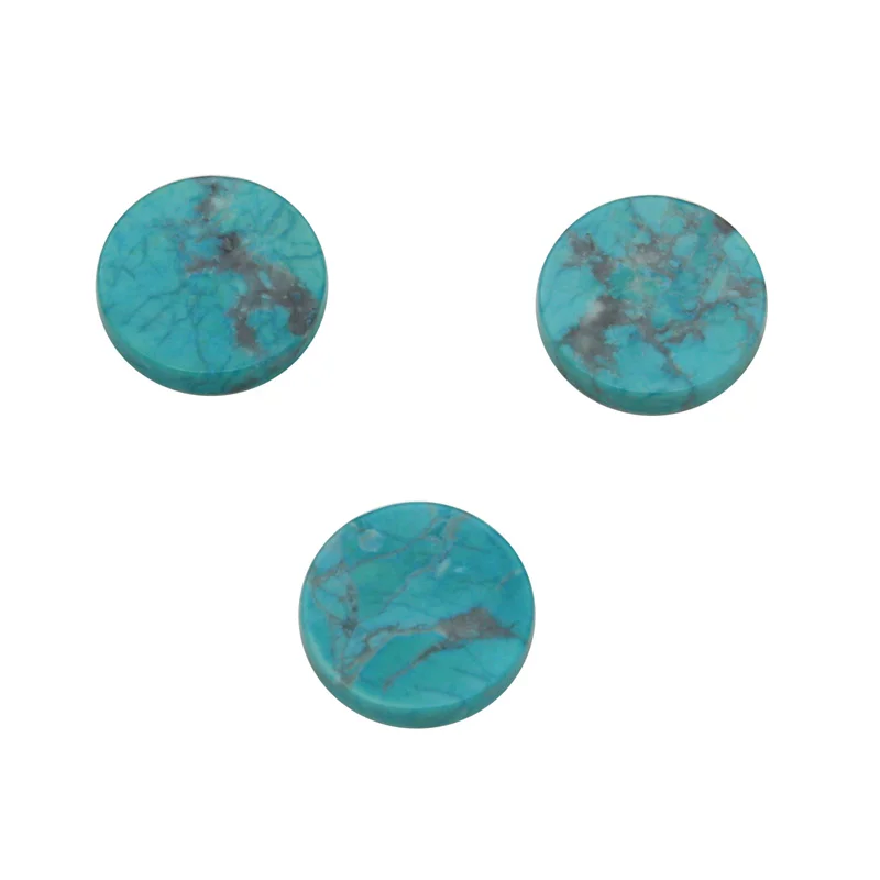 5pcs Dyed Howlite Imitation Turquoise Cabochons Disc Flat Round 8-20mm Natural Stone For Making Jewelry Ring Earings DIY Pendant