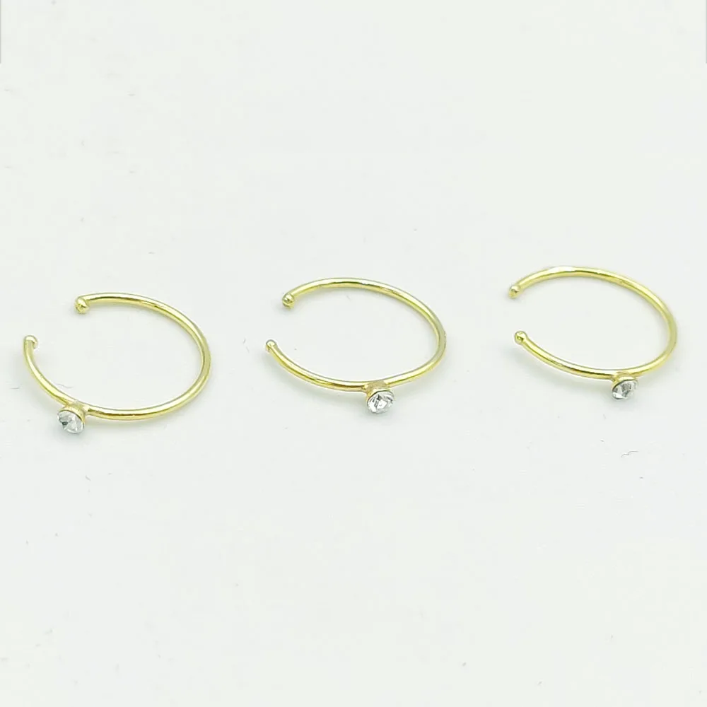 India Nose ring hoop 925 sterling silver thin nose piercing for women men twist zircon cartilage tragus helix hoop earring