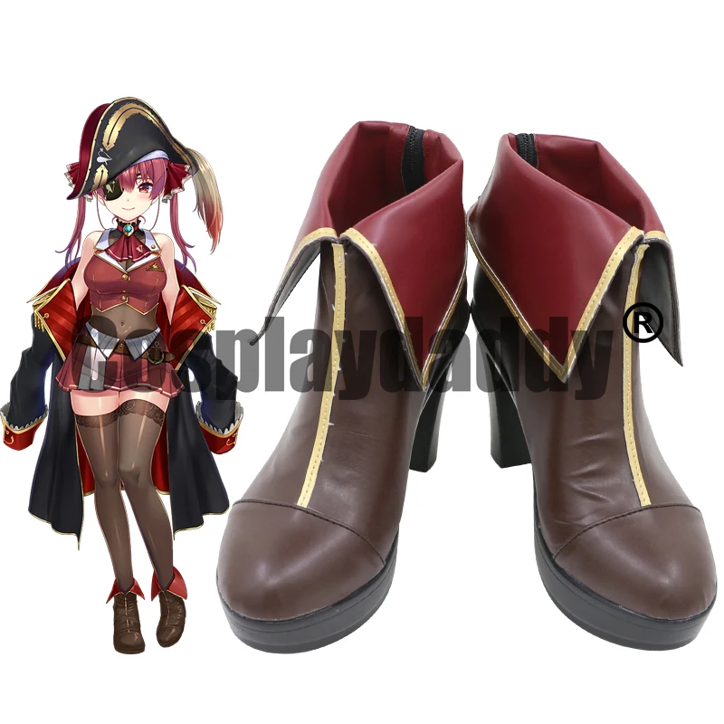 Vtuber Hololive Fantasy Japanese Virtual YouTuber Houshou Marine Senchou Cosplay Shoes Booties C006