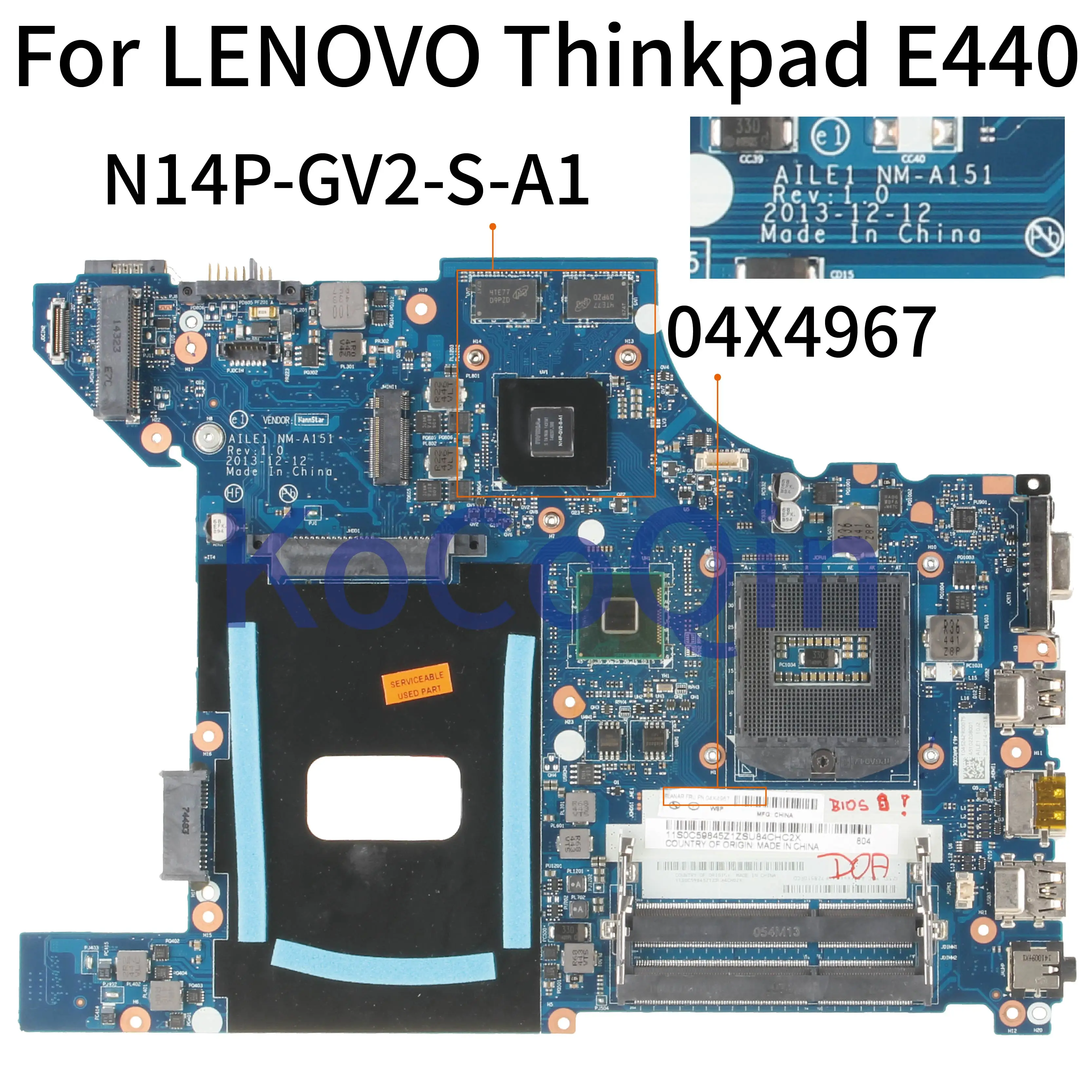 

For LENOVO Thinkpad E440 GT740M Notebook Mainboard 04X4967 04X5921 04X5922 04X5920 AILE1 NM-A151 SR17D DDR3 Laptop Motherboard