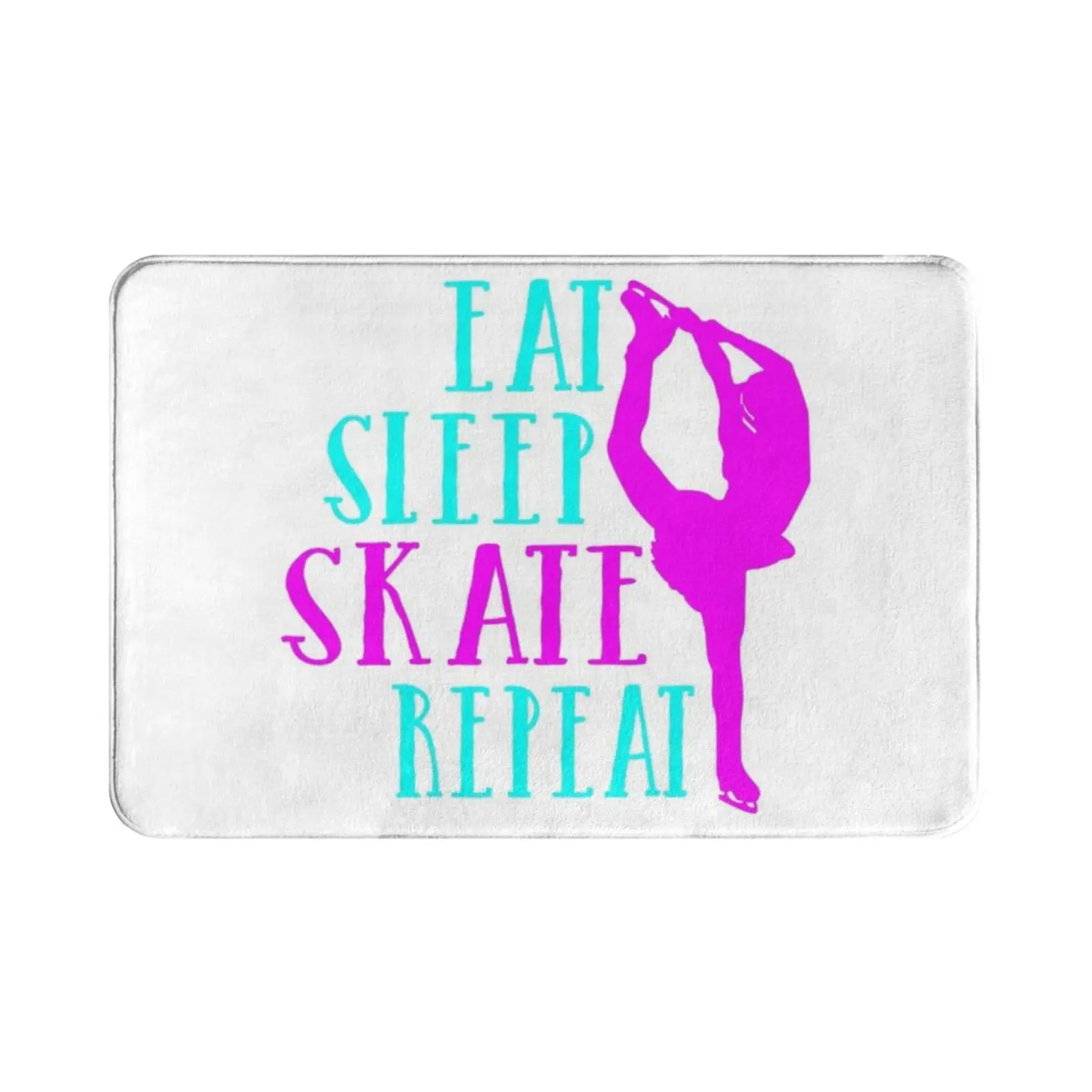 Eat Sleep Skate Repeat Funny Gift For Ice Skating Carpet Mat Rug Cushion Soft Non-Slip Eat Sleep Repeat Dancing Sport Ice