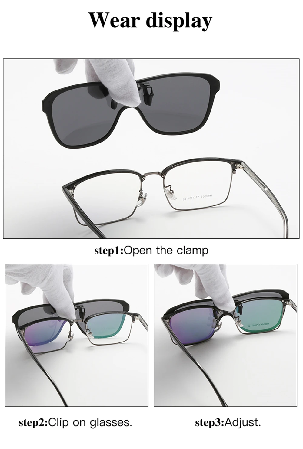 VIVIBEE 2026 Cool Flip Up Clip On Sunglasses Polarized TR90 Photochromic Driving Square Oversized UV400 Fishing Sun Glasses