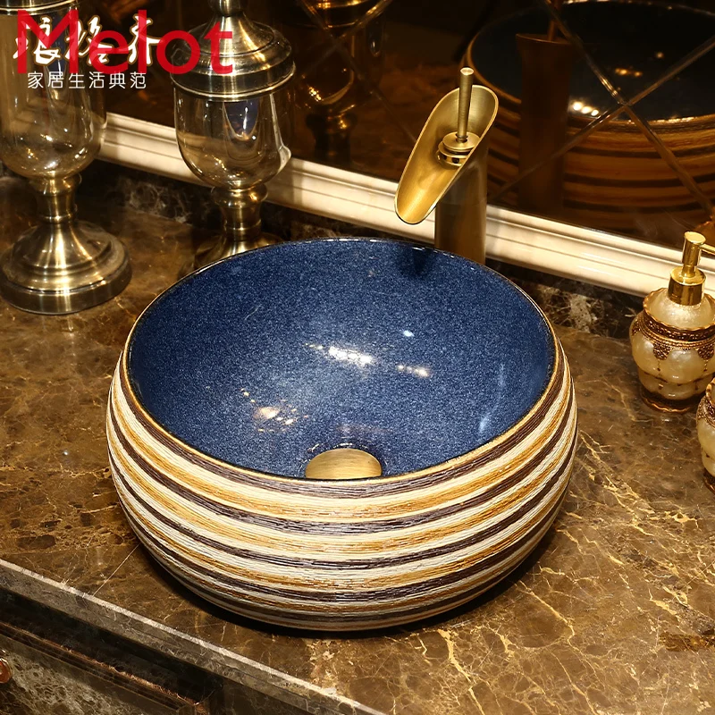 Jingdezhen Ceramic Washbasin Table Basin Bathroom Wash Basin Art Wash Basin Single Basin Wash Basin